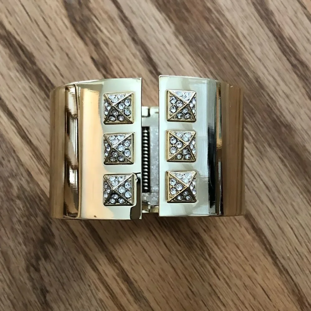 Victoria’s Secret | Pyramid Hinge Cuff Bracelet | Gold Tone